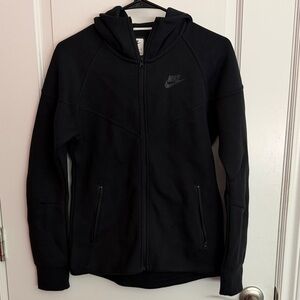 Nike Black Full-Zip Hooded Bomber Jacket